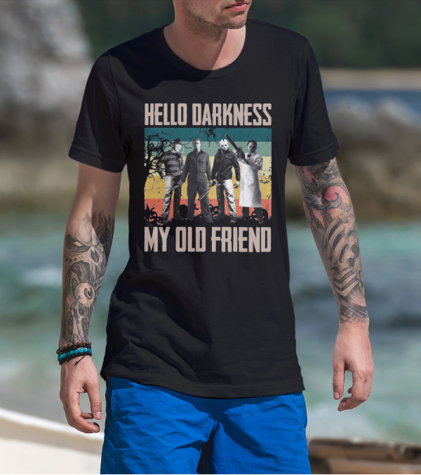 Hello Darkness My Old Friend Horror Icons Halloween T-Shirt