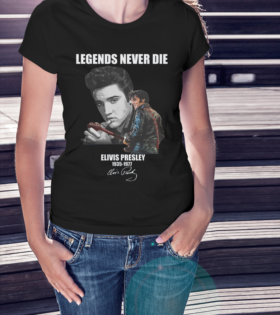 Legends Never Die Elvis Presley 1935-1977 Signature T-Shirt