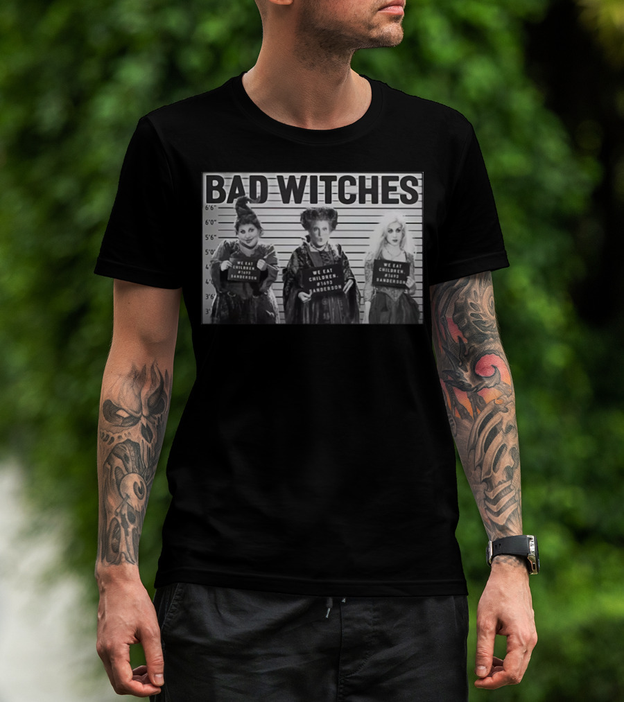 Hocus Pocus Bad Witches Mugshot Halloween Sanderson Sisters We Eat Children 1693 T-Shirt