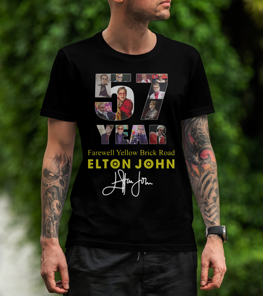 Years Elton John Farewell Yellow Brick Road Tour Signature Collection T-Shirt