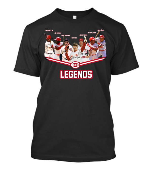 Cincinnati Reds Legends Ken Griffey Jr Joe Morgan Ernie Lombardi Pete Rose Johnny Bench Barry Larkin Tony PErez T-Shirt