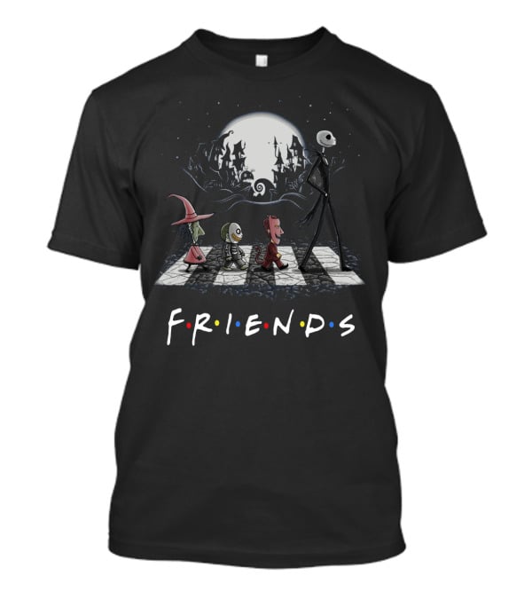 Friends Nightmare Before Christmas Halloween Abbey Road T-Shirt
