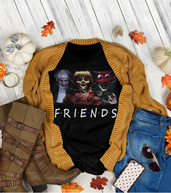 Friends Horror Characters Conjuring Annabelle Demonic Nun T-Shirt