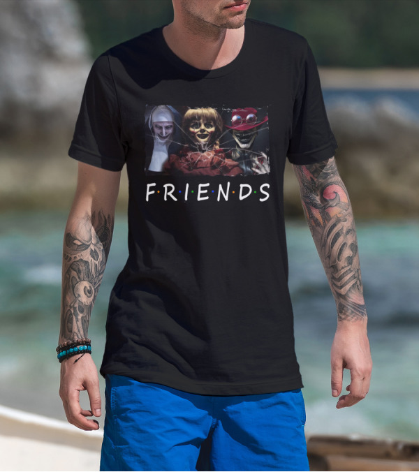Friends Horror Characters Conjuring Annabelle Demonic Nun T-Shirt