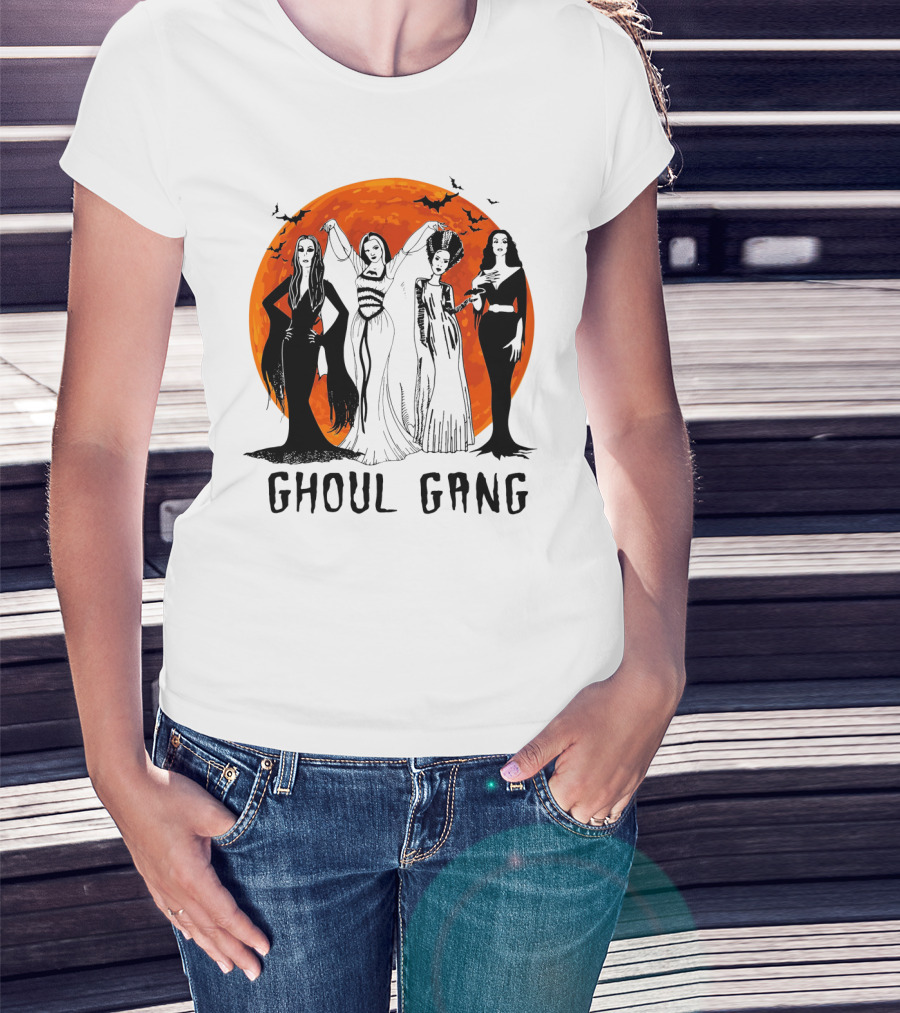 Halloween Ghoul Gang Moonlit Witches And Vampires T-Shirt