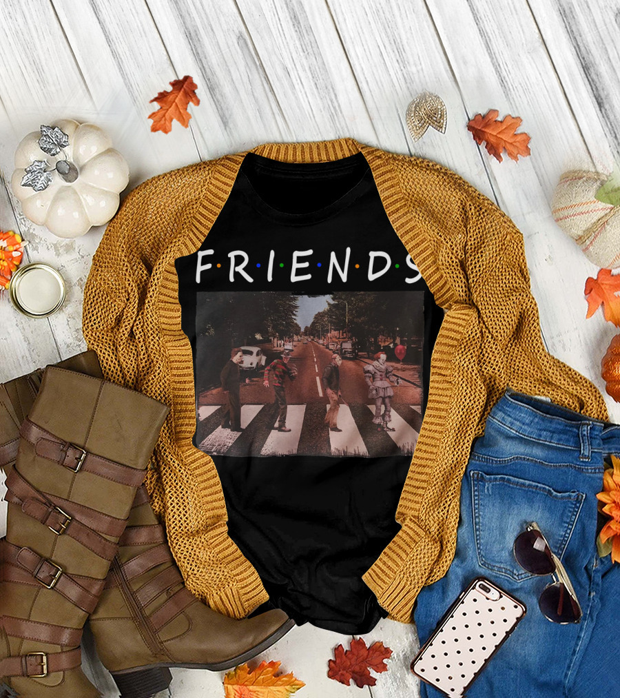 Friends Horror Halloween Crosswalk Icons Abbey Road T-Shirt