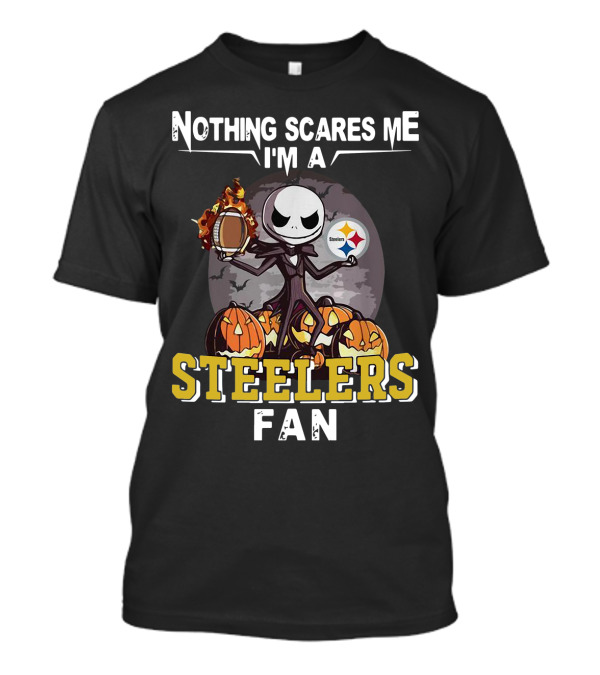 Nothing Scares Me I'm A Steelers Fan Jack Skellington T-Shirt