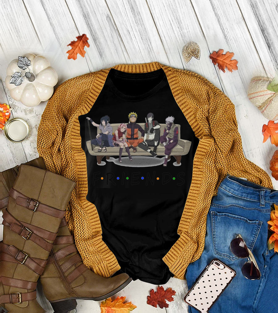 Naruto Characters Sitting On Friends Couch T-Shirt