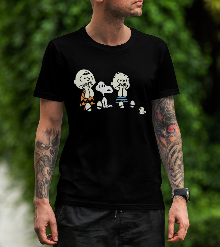 Peanuts Snoopy Charlie Brown Christmas Boo Spooky Scene T-Shirt