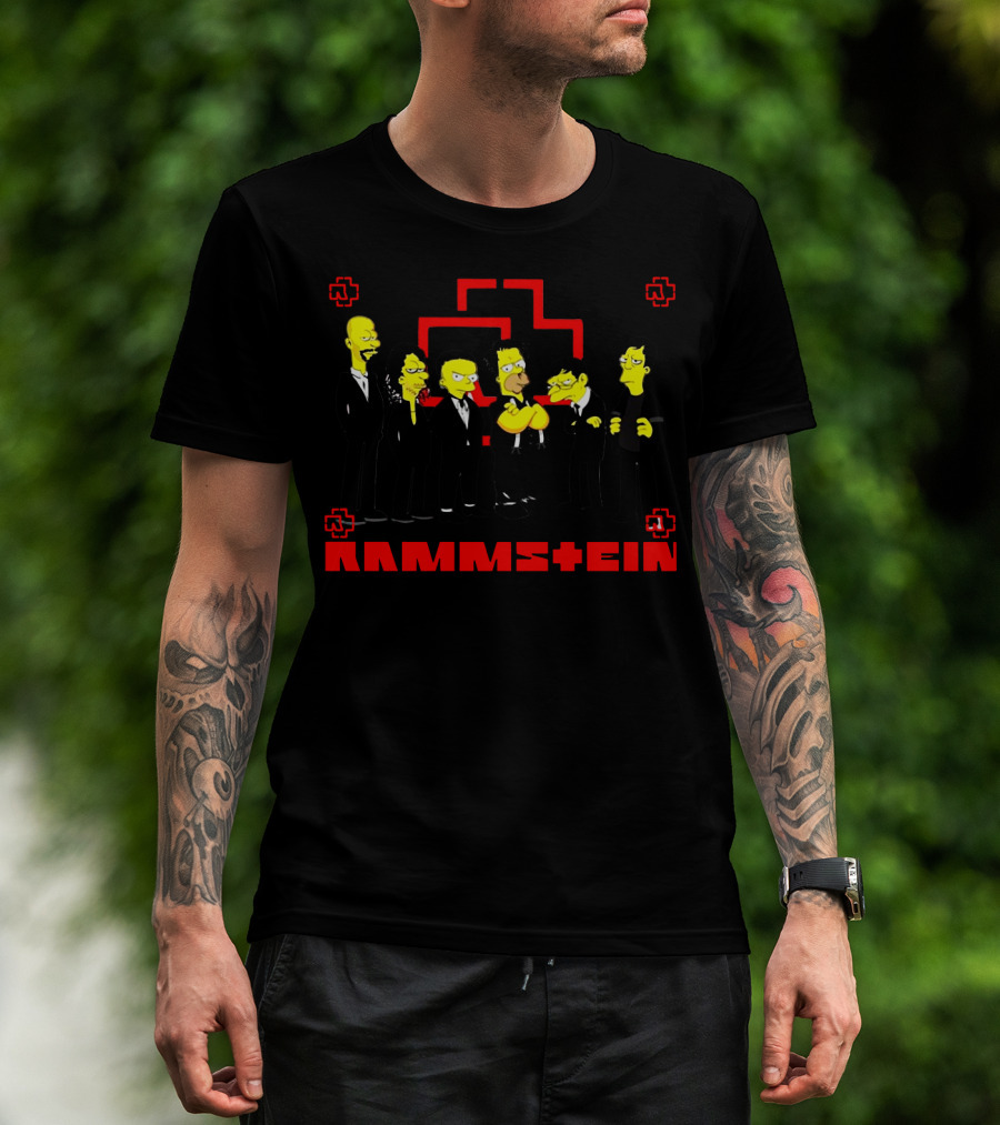 Rammstein Red Logo Simpsons Characters T-Shirt
