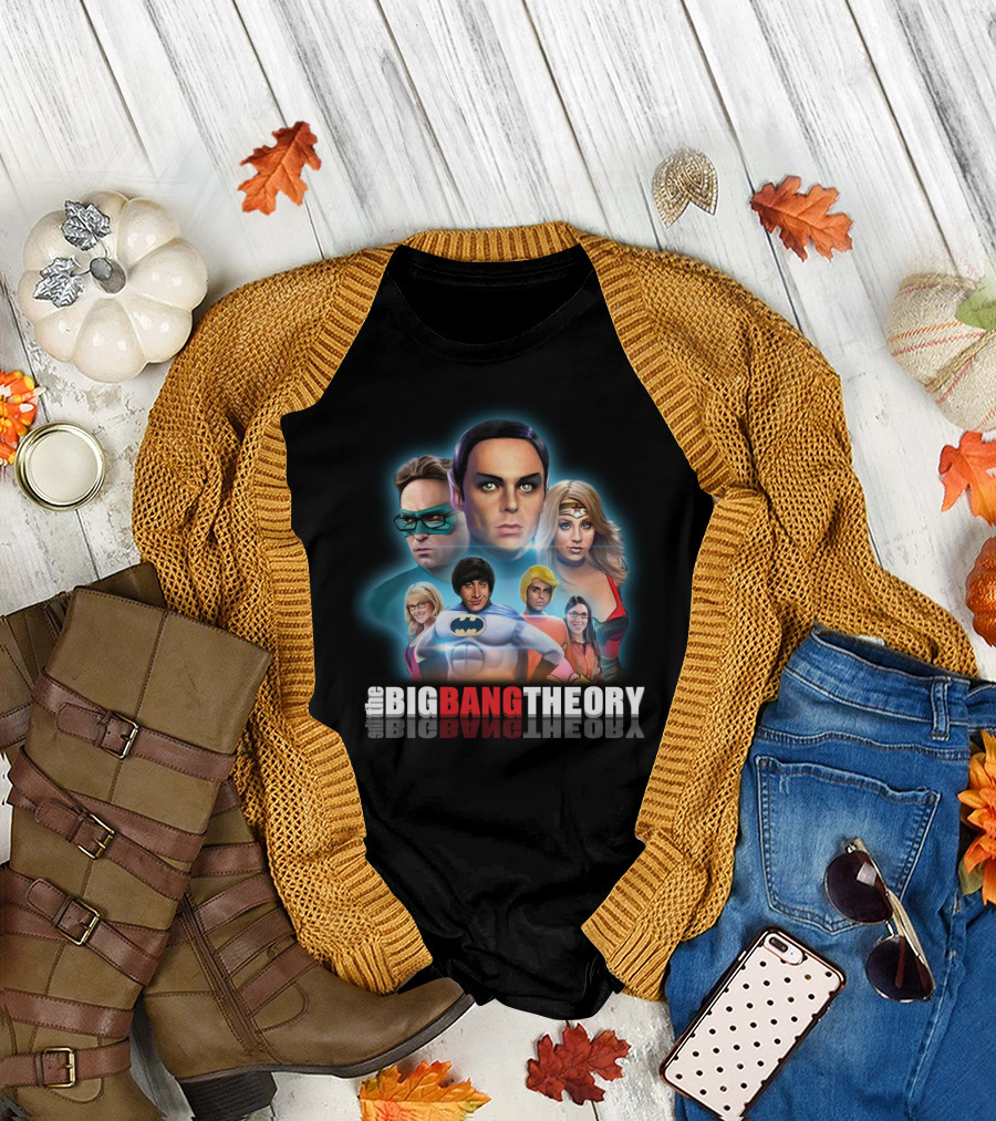 The Big Bang Theory Justice League Parody Characters T-Shirt