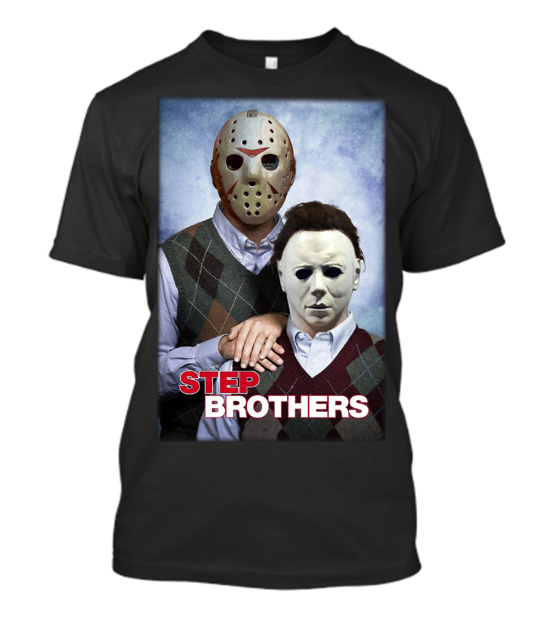 Step Brothers Jason Voorhees Michael Myers Comedy Horror Crossover T-Shirt
