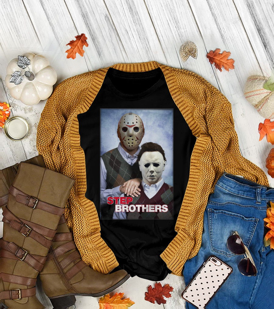 Step Brothers Jason Voorhees Michael Myers Comedy Horror Crossover T-Shirt
