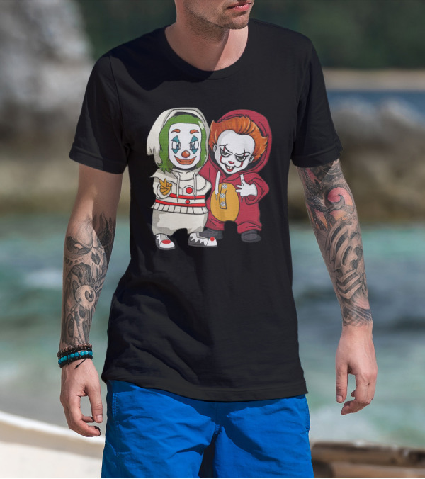 Joker And Pennywise Friendship Duo In Cartoon T-Shirt