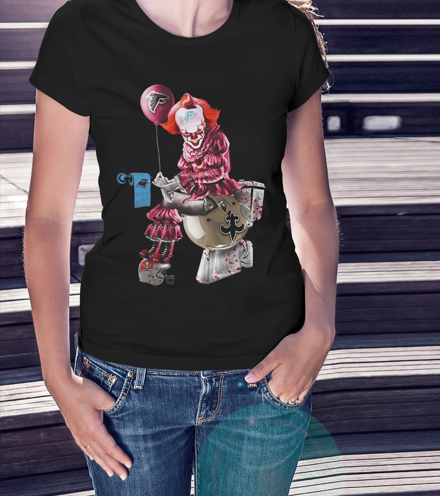 Atlanta Falcons Pennywise Carolina Panthers New Orleans Saints Toilet T-Shirt