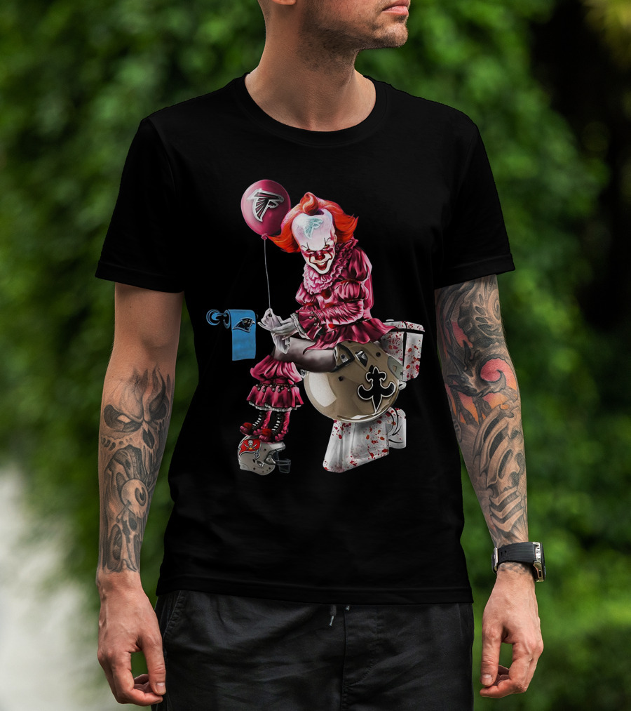 Atlanta Falcons Pennywise Carolina Panthers New Orleans Saints Toilet T-Shirt