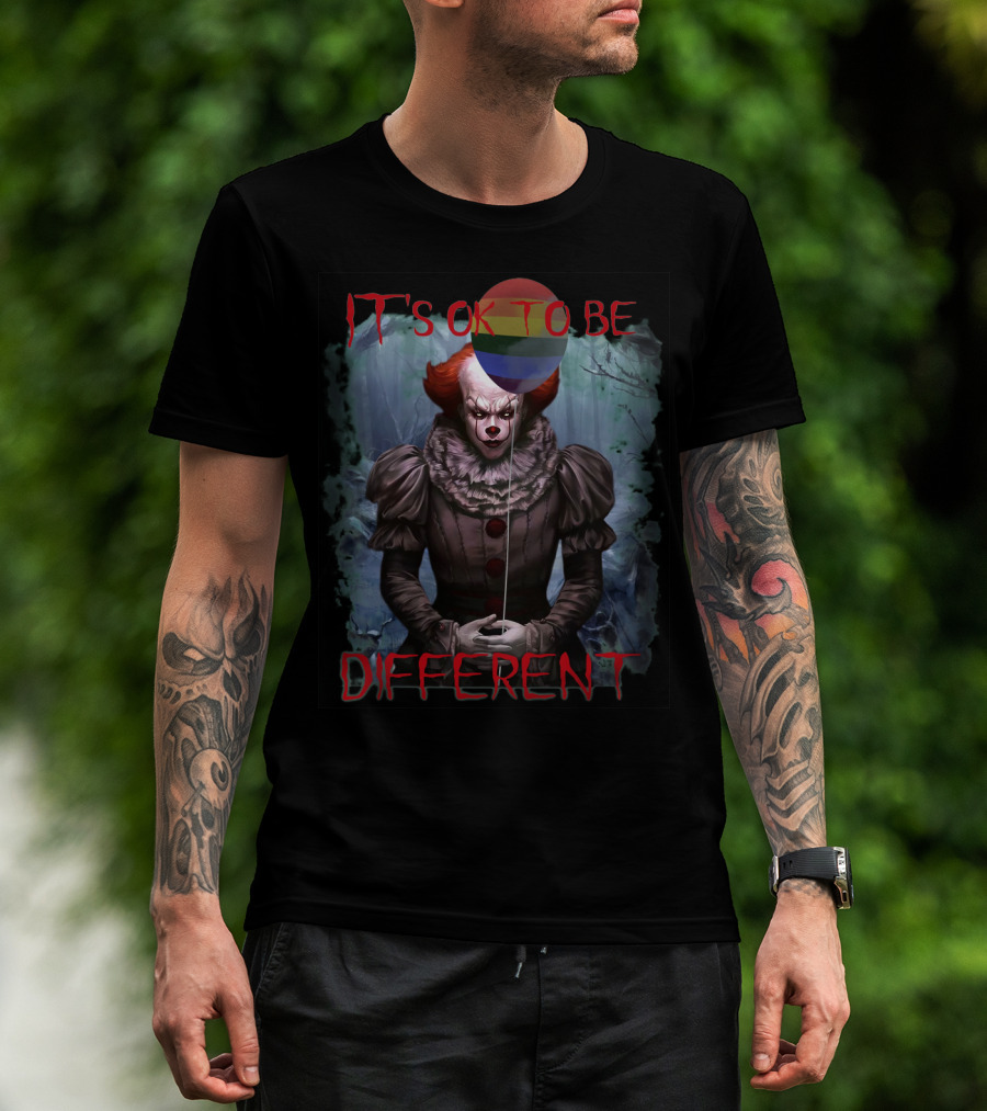 Pennywise It It's Ok To Be Different Lgbt Balloon T-Shirt