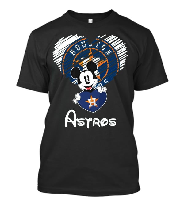 Mickey Mouse Houston Astros Heart Houston Astros Houston Astros T-Shirt