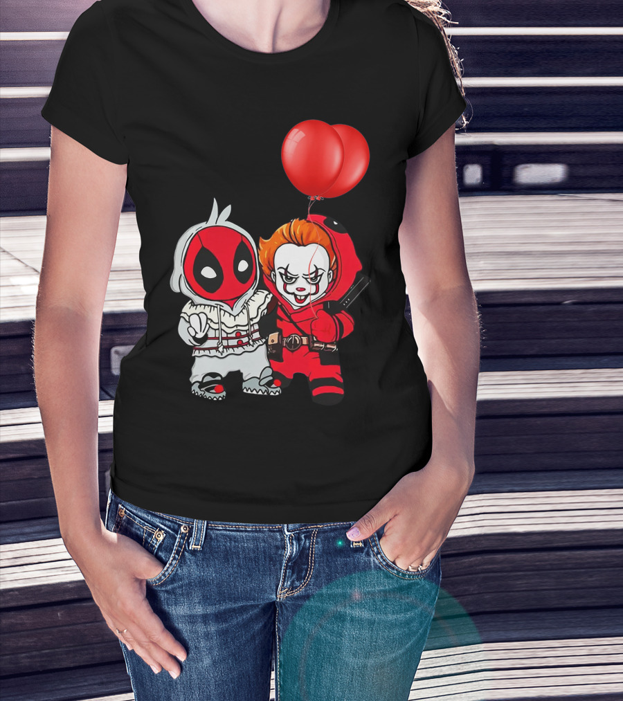 Pennywise Deadpool Crossover With Red Balloons T-Shirt