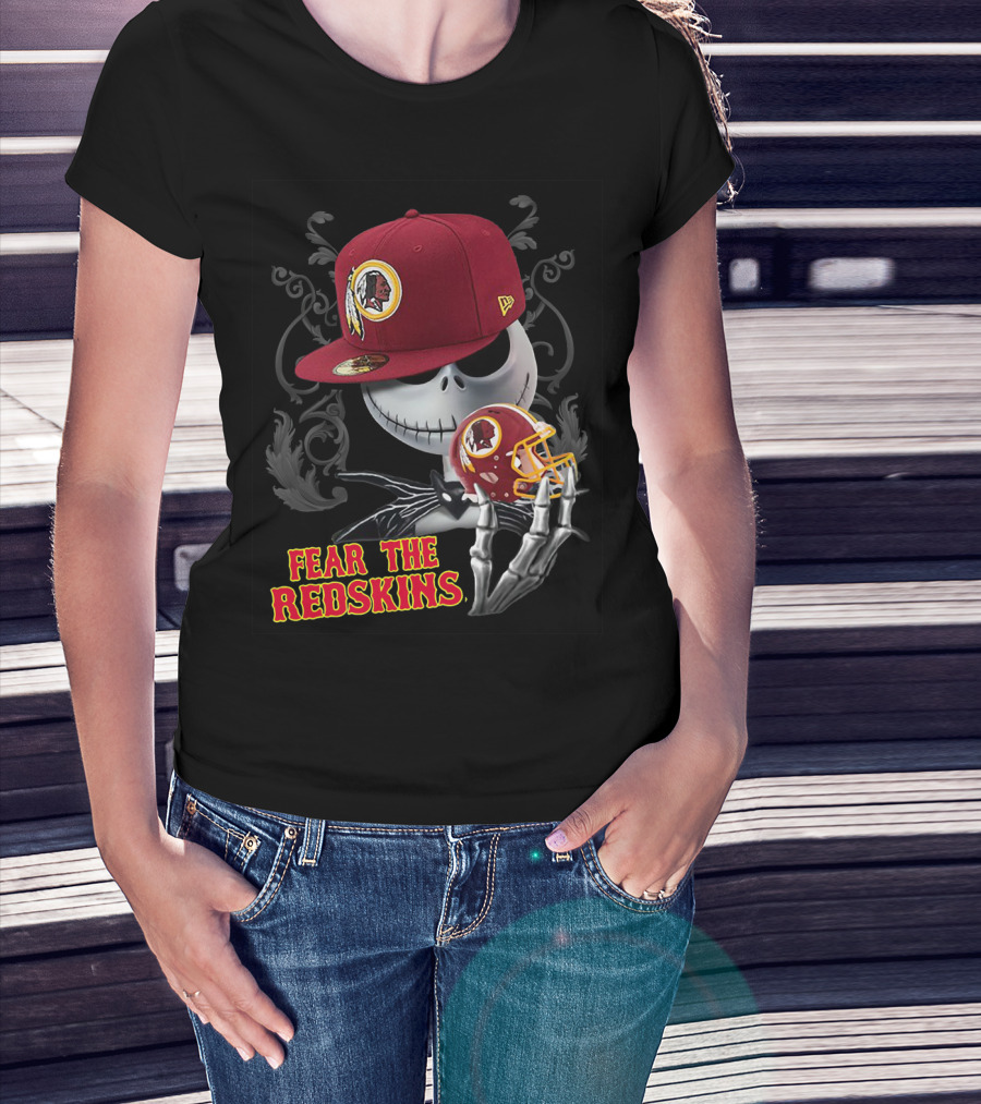 Jack Skellington Redskins Logo Fear The Redskins T-Shirt