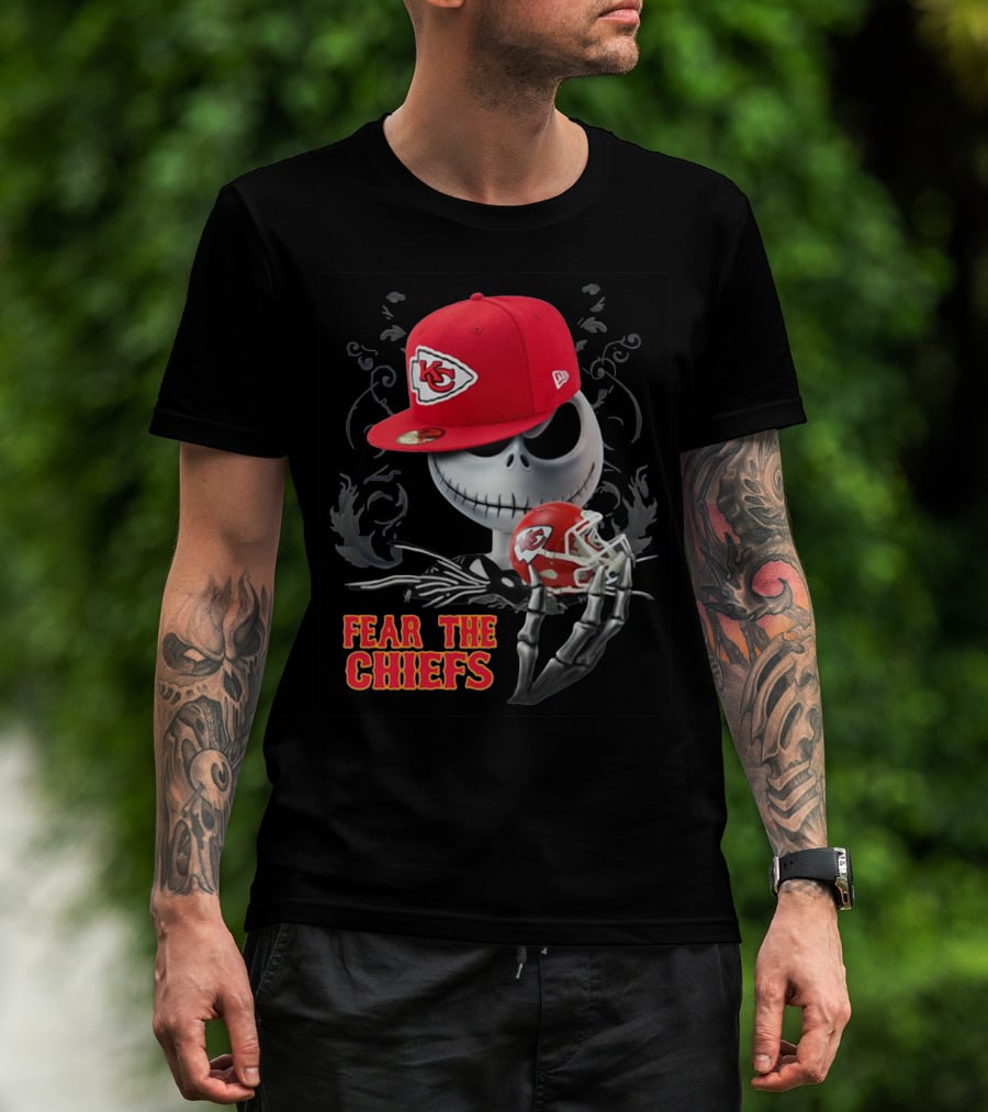Jack Skellington Fear The Chiefs Kansas City Football T-Shirt