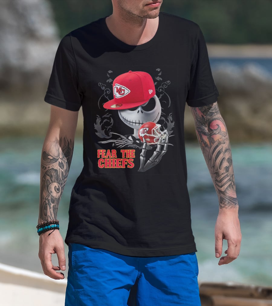 Jack Skellington Fear The Chiefs Kansas City Football T-Shirt