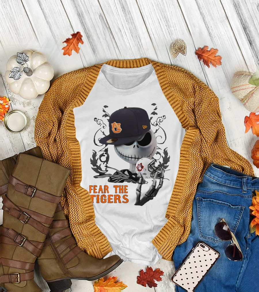 FEAR THE AUBURN TIGERS JACK SKELLINGTON HELMET AND HAT T-Shirt