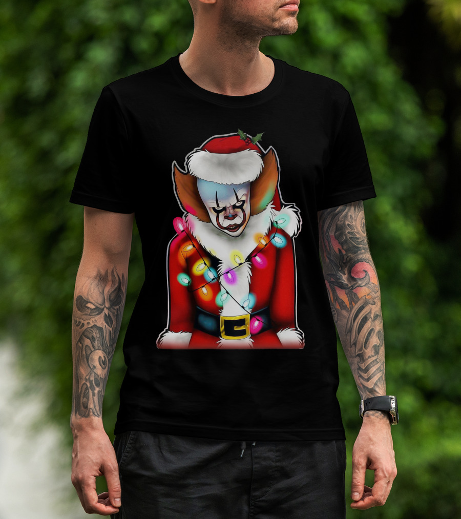 Pennywise Santa Claus Christmas Lights T-Shirt