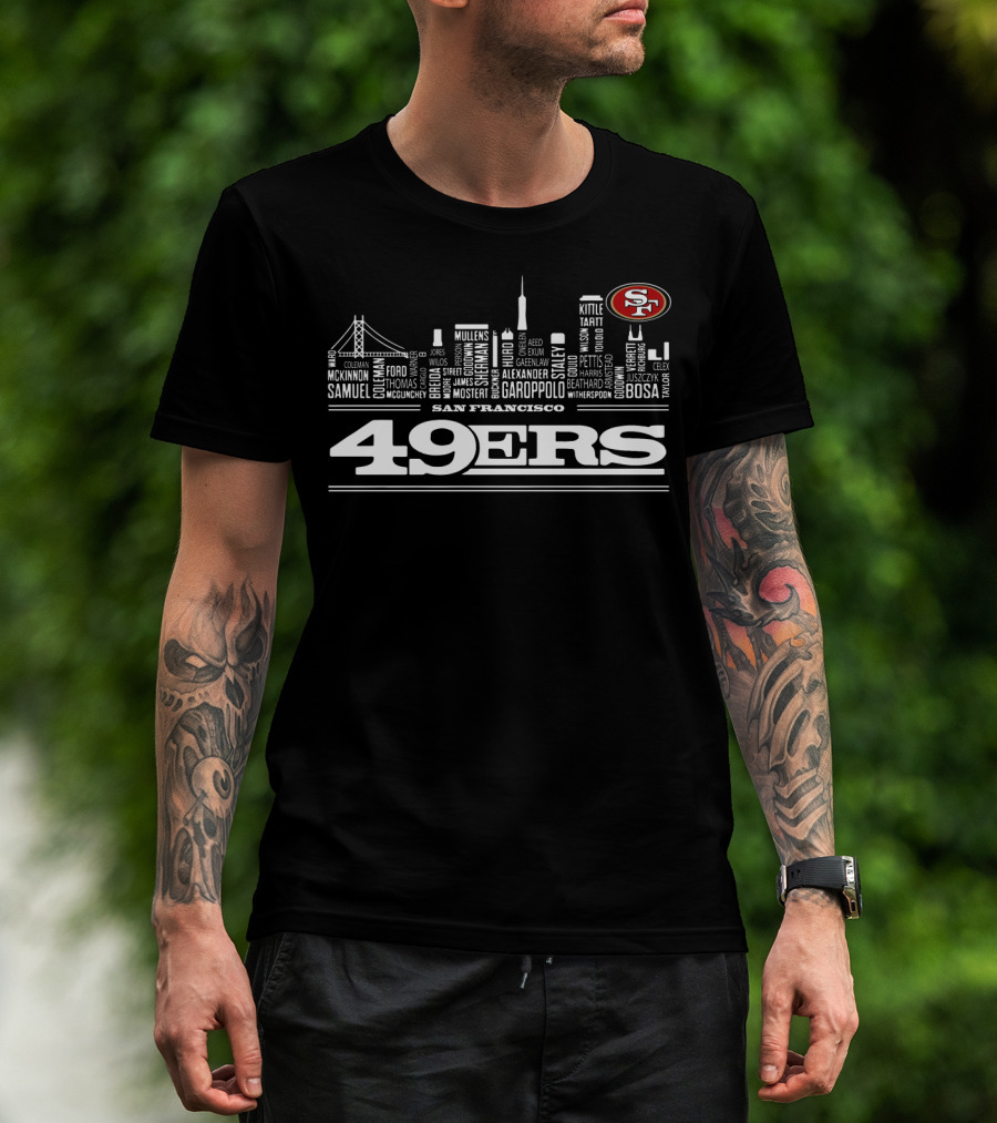 San Francisco 49ers Cityscape Player Names Team T-Shirt