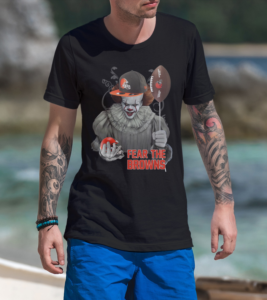 Pennywise Fear The Browns With Football And Cap T-Shirt