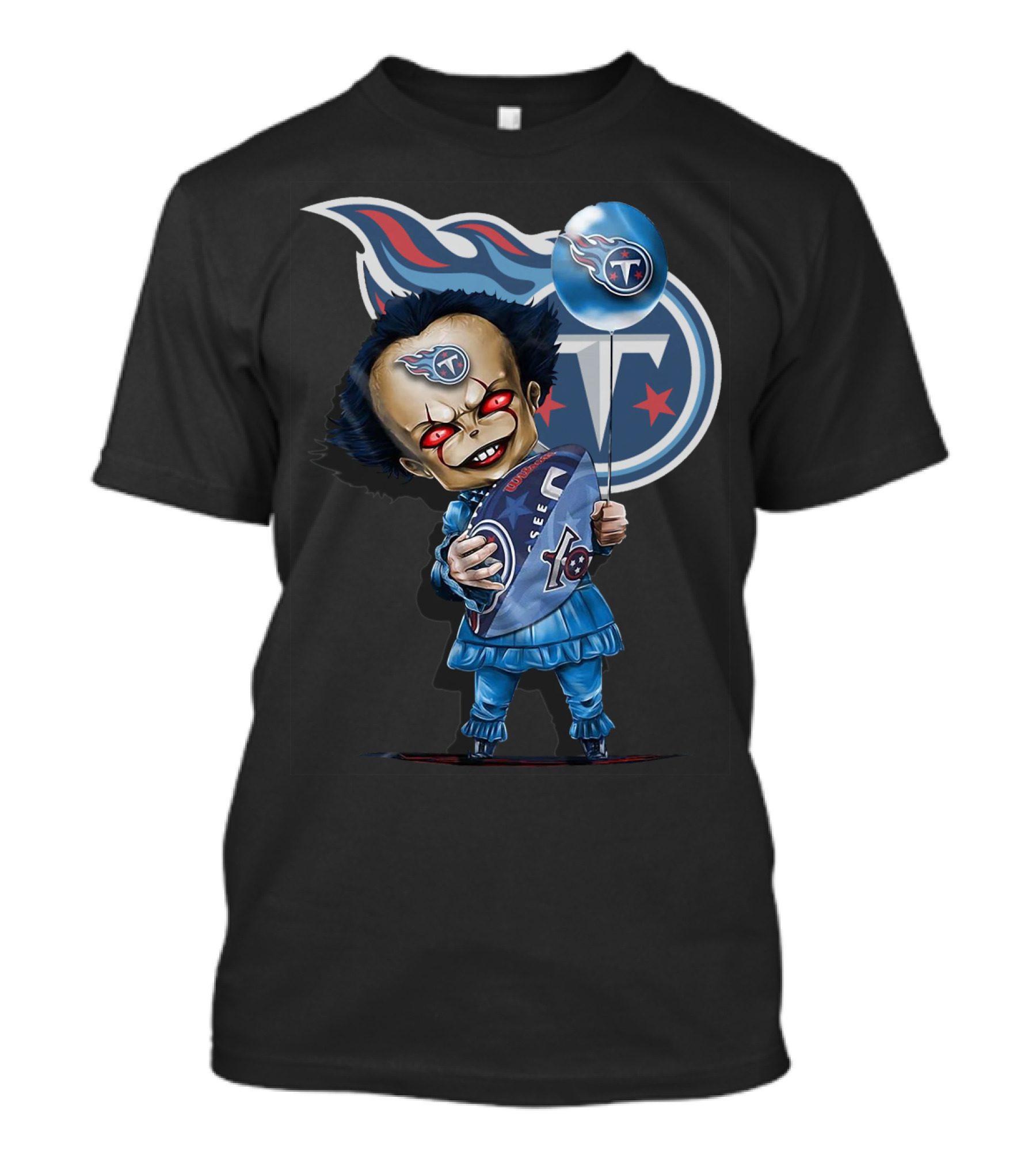 Pennywise Tennessee Titans Football Horror Mashup T-Shirt