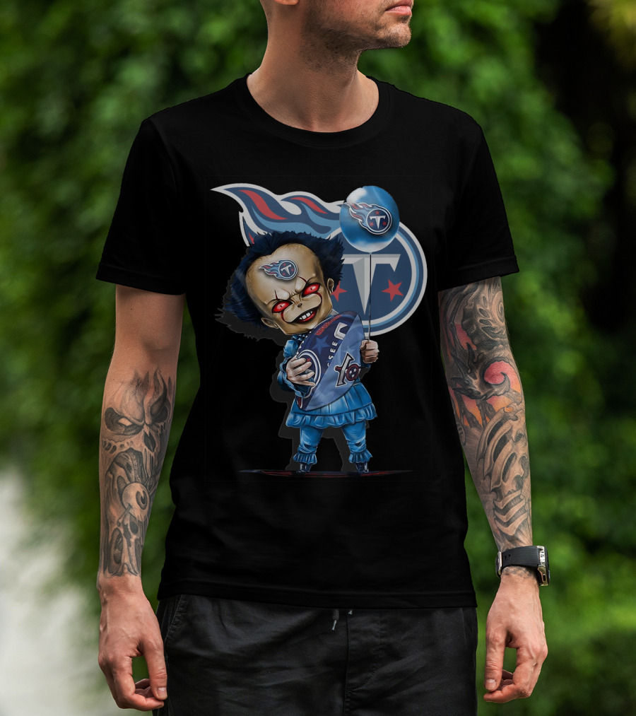Pennywise Tennessee Titans Football Horror Mashup T-Shirt