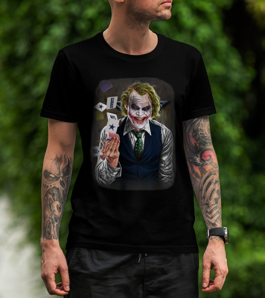 Dallas Cowboys Joker Nfl Playing Cards T-Shirt