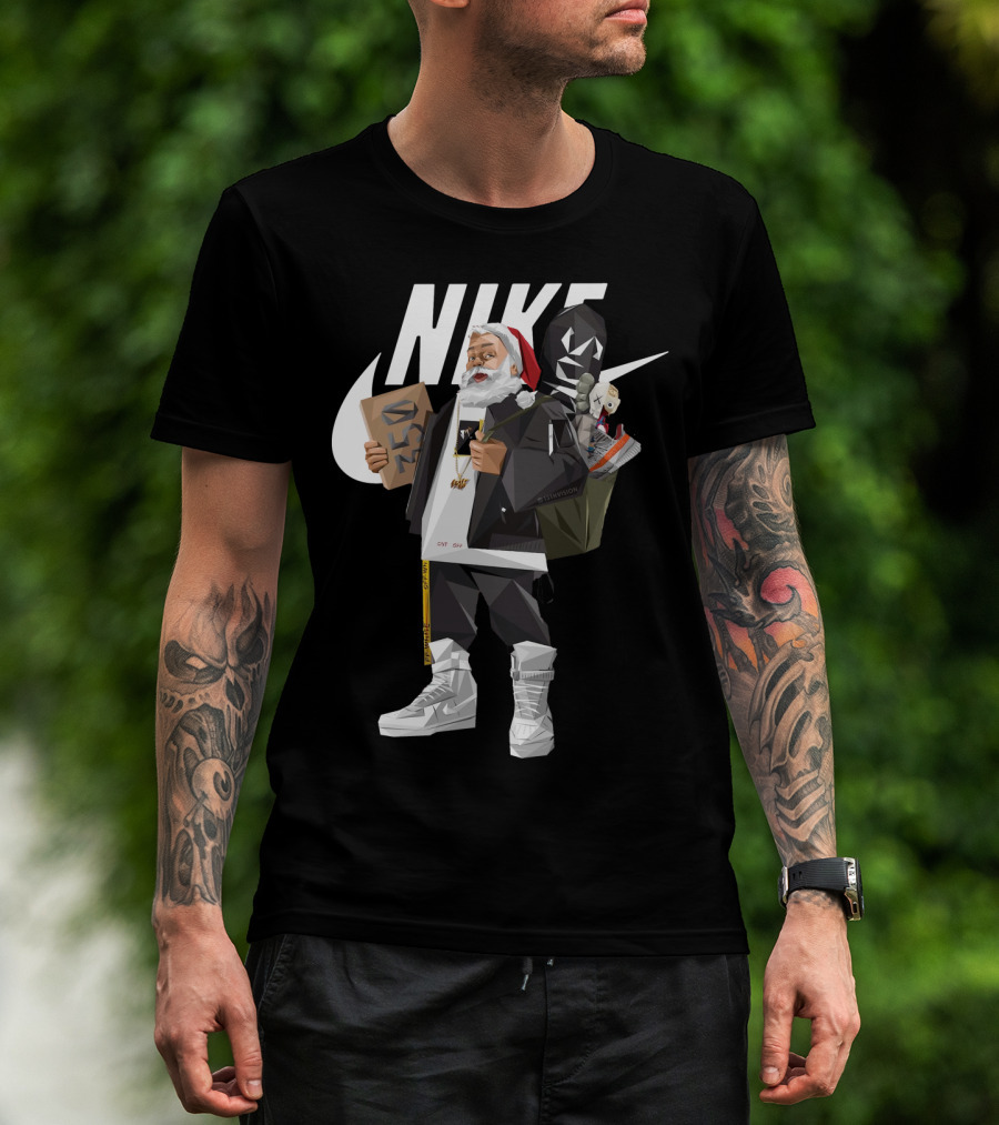 Santa Claus Nike Hiphop Sneaker Shopping Iconic Style T-Shirt