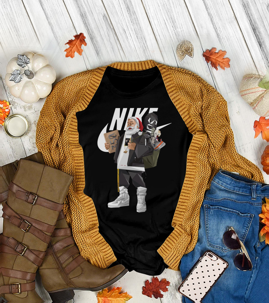 Santa Claus Nike Hiphop Sneaker Shopping Iconic Style T-Shirt