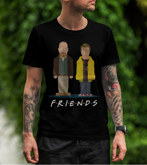 Breaking Bad Walter Jesse Cartoon Friends T-Shirt