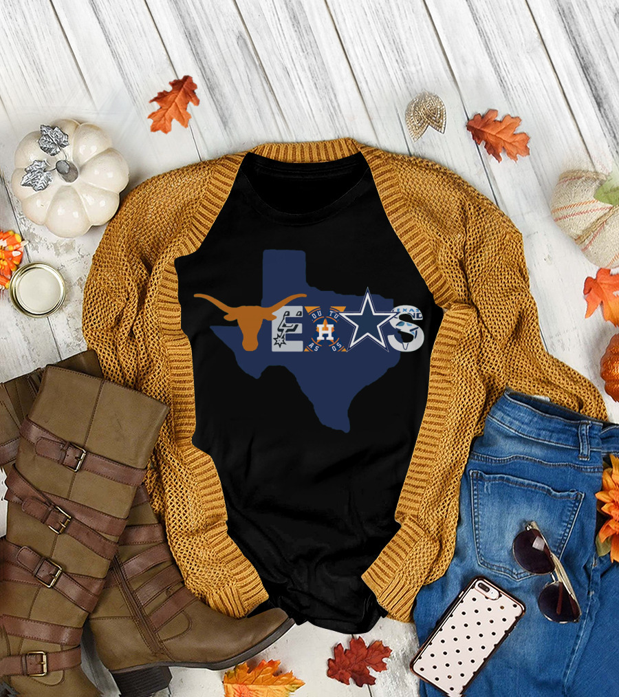 Texas Longhorns Houston Astros Dallas Cowboys Spurs Icons T-Shirt