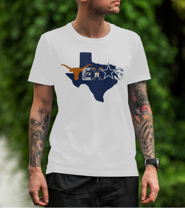 Texas Longhorns Houston Astros Dallas Cowboys Spurs Icons T-Shirt