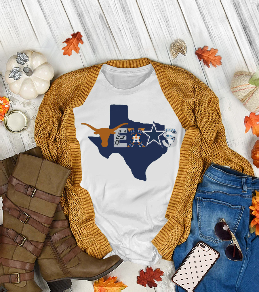 Texas Longhorns Houston Astros Dallas Cowboys Spurs Icons T-Shirt