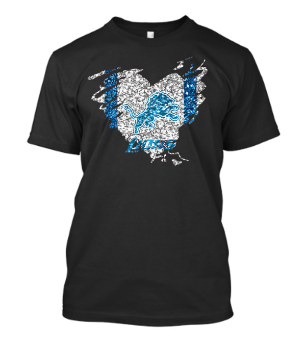 Detroit Lions Heart Diamond T-Shirt