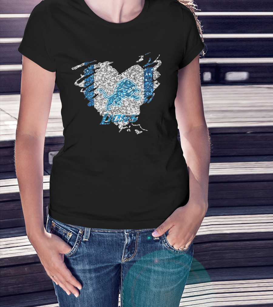 Detroit Lions Heart Diamond T-Shirt