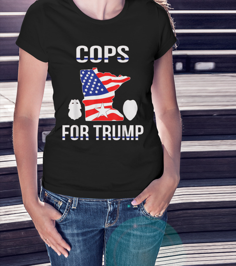 Cops For Trump Minnesota American Flag Police Support T-Shirt