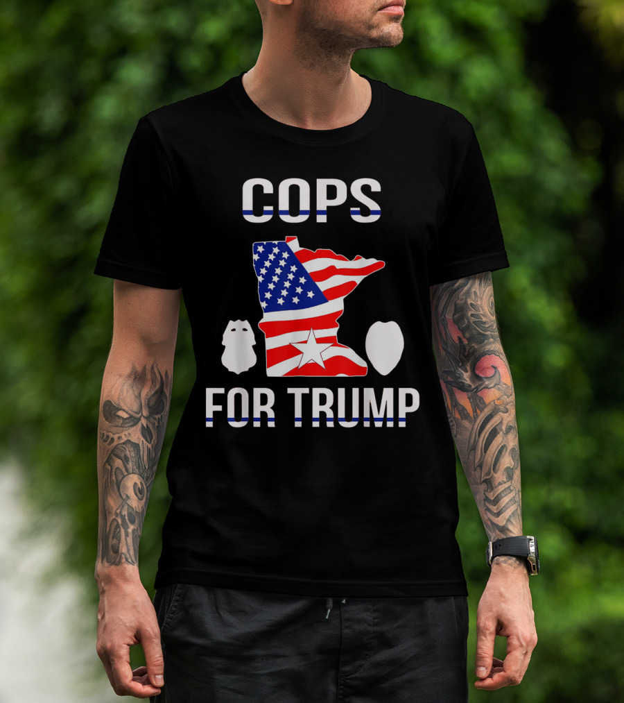 Cops For Trump Minnesota American Flag Police Support T-Shirt