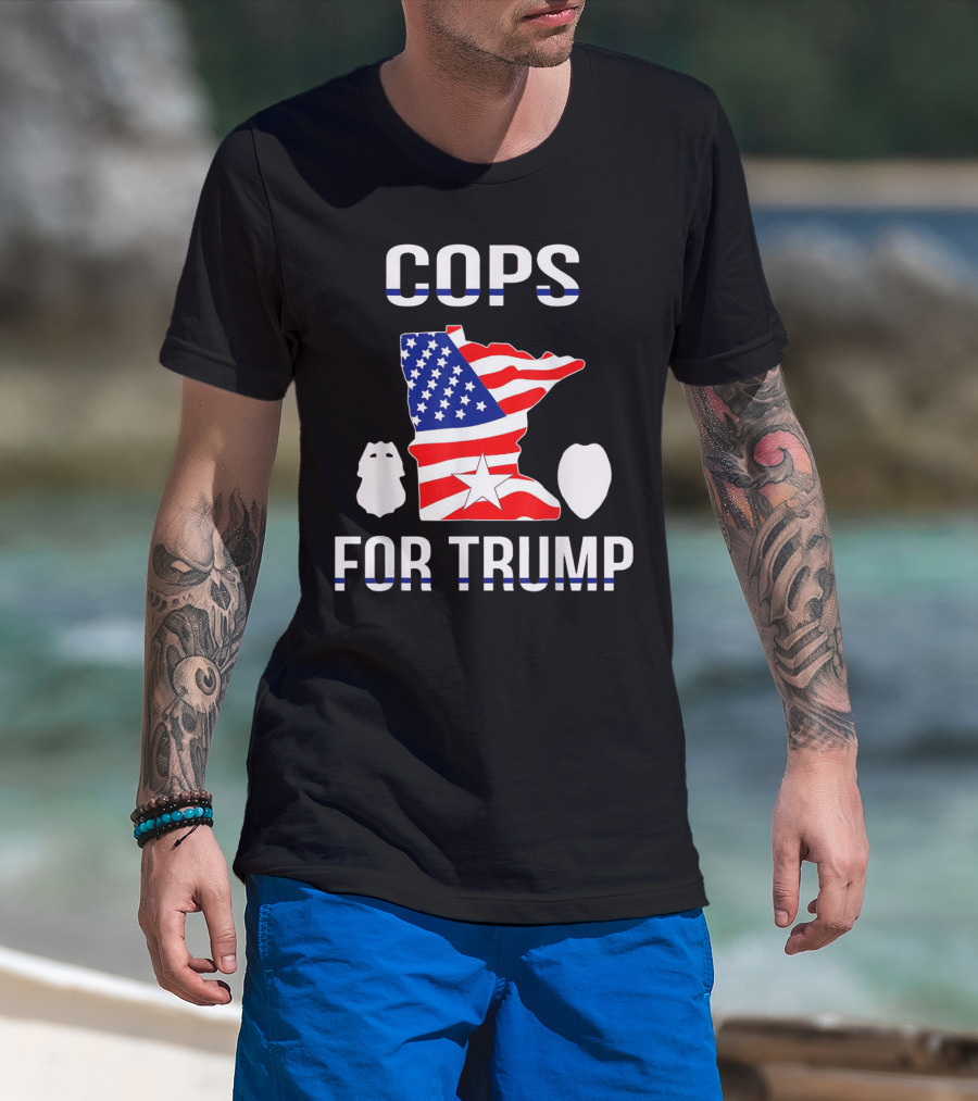 Cops For Trump Minnesota American Flag Police Support T-Shirt