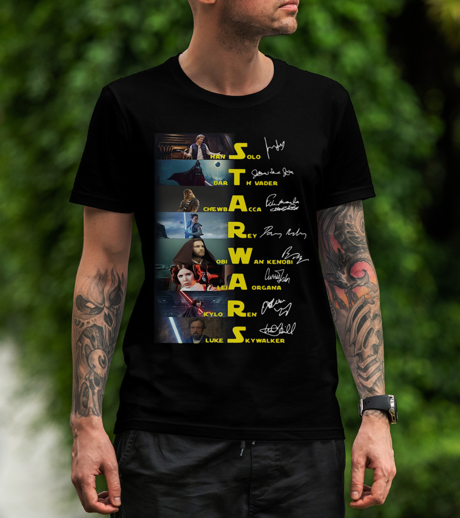 Star Wars Han Solo Darth Vader Chewbacca Obi-Wan Kenobi Leia Organa Kylo Ren Luke Skywalker T-Shirt