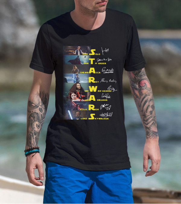 Star Wars Han Solo Darth Vader Chewbacca Obi-Wan Kenobi Leia Organa Kylo Ren Luke Skywalker T-Shirt