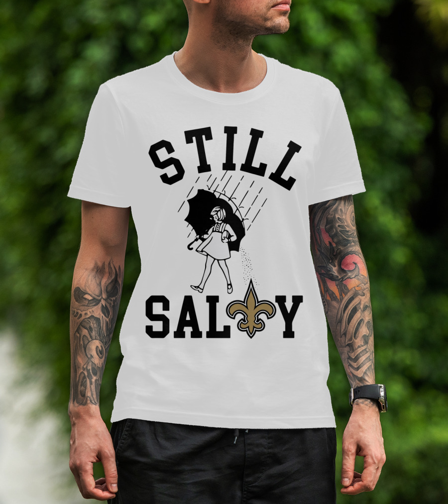 Still Salty Saints Fleur-de-Lis Rain Girl T-Shirt