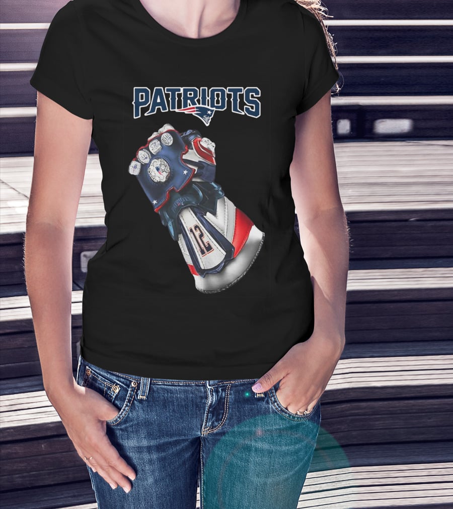 Patriots New England Infinity Gauntlet Football Tribute With Number 12 T-Shirt