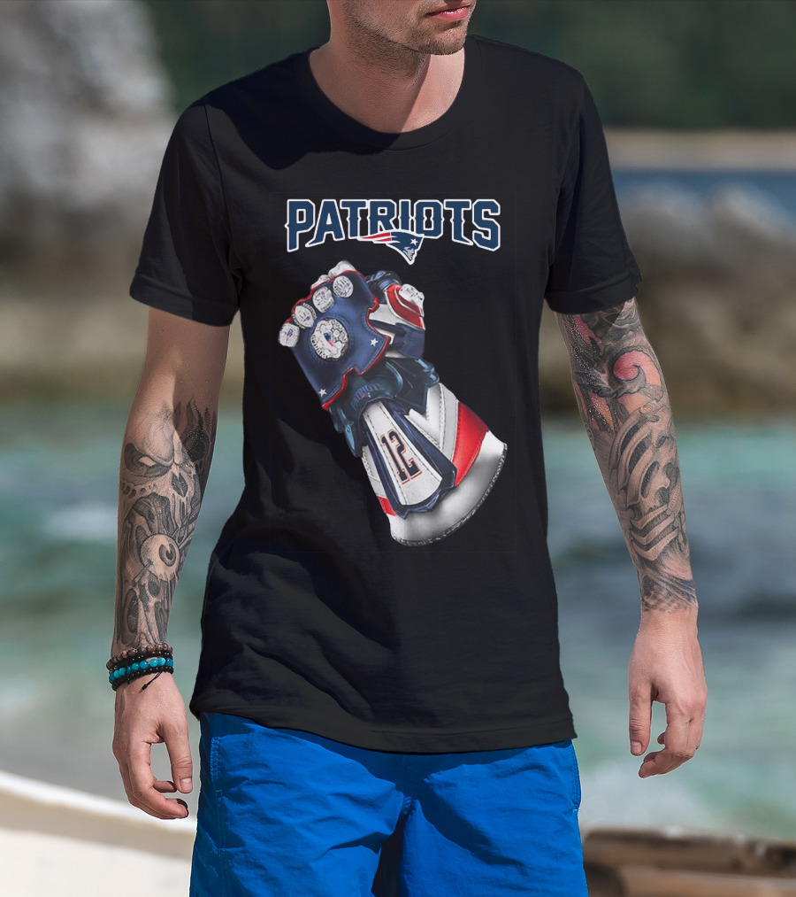 Patriots New England Infinity Gauntlet Football Tribute With Number 12 T-Shirt