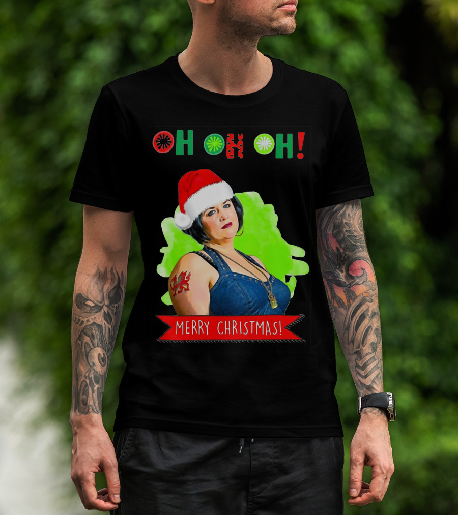 Nessa Ho Ho Ho Gavin Stacey Merry Christmas Santa Hat Tattoo T-Shirt